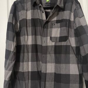Quiksilver Black and Gray Casual Button Down Shirt